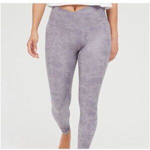Aerie Women's Offline The Hugger Crossover High Waisted Crackle Legging Purple